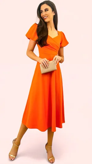 1-A1638 Paulette Orange Sweetheart Dress