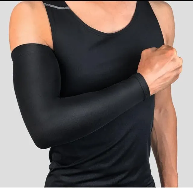 1Pcs Breathable Quick Dry UV Protection Running Arm Sleeves Basketball Elbow Pad Fitness Armguards Sports Cycling Arm Warmers