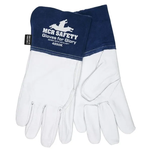 4850KXXL MCR Safety Gloves for Glory Welding Gloves, 2X-Large, Leather, White