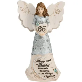 65th Birthday 6" Angel Holding Heart