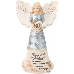 80th Birthday 6" Angel Holding Heart