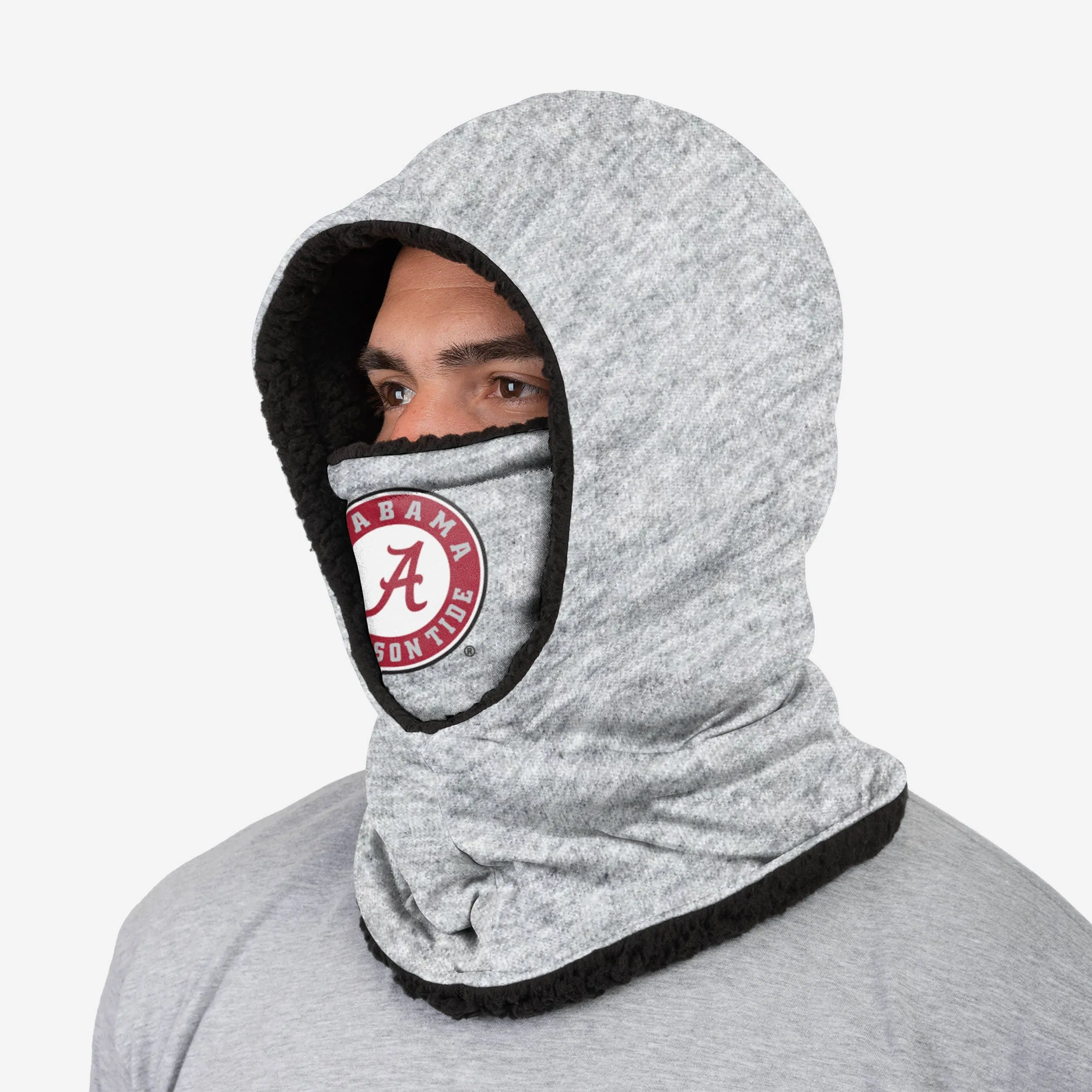 Alabama Crimson Tide Heather Grey Big Logo Hooded Gaiter