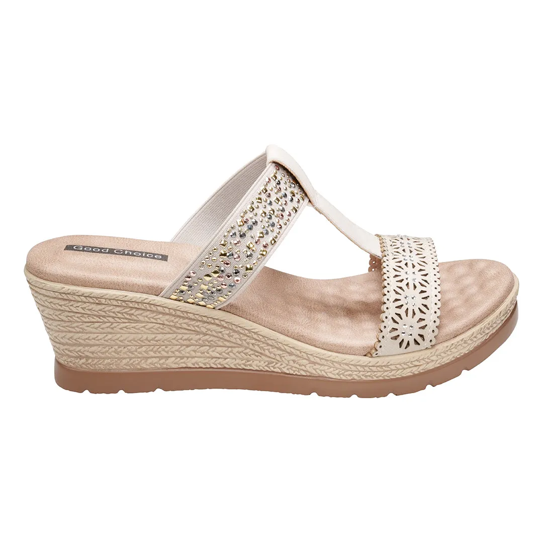 Alena Silver Wedge Sandals