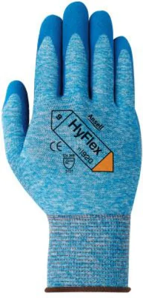 Ansell Hyflex Oil Repellent Gloves, 9, Blue, 11-920-9