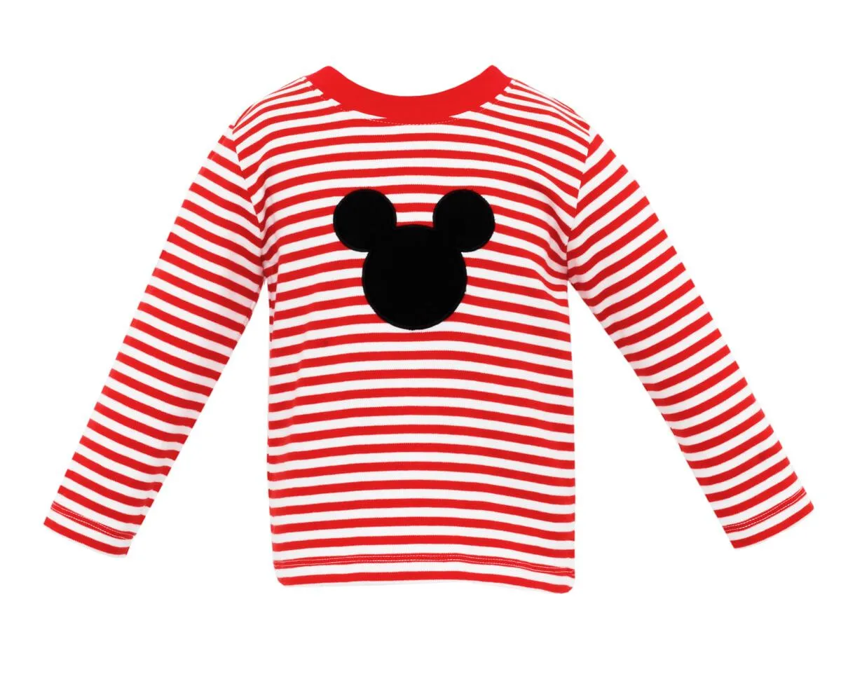 Applique Stripe Shirt | Mouse Ears (2T)