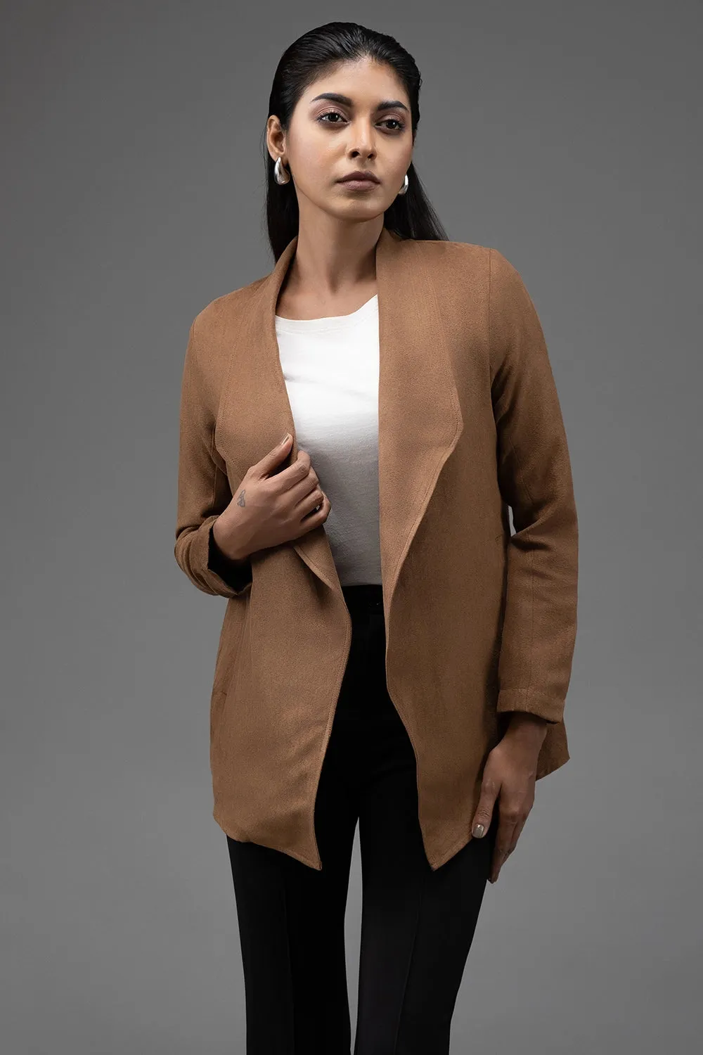 Asymmetric Suede Jacket