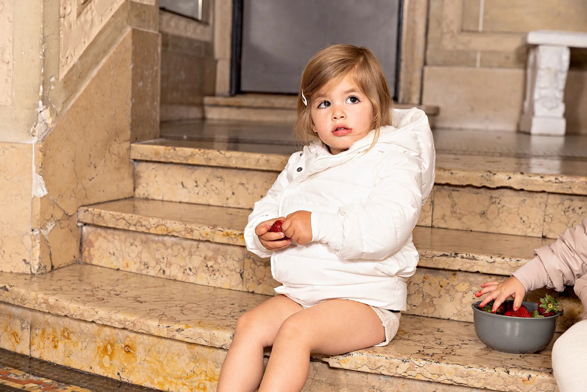 BABY GROSGRAIN COAT-White