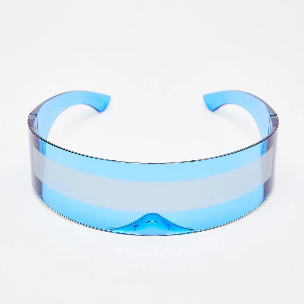 Back To The Future Wrap Around Shield Sunglasses - Blue