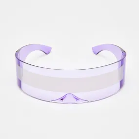 Back To The Future Wrap Around Shield Sunglasses - Purple