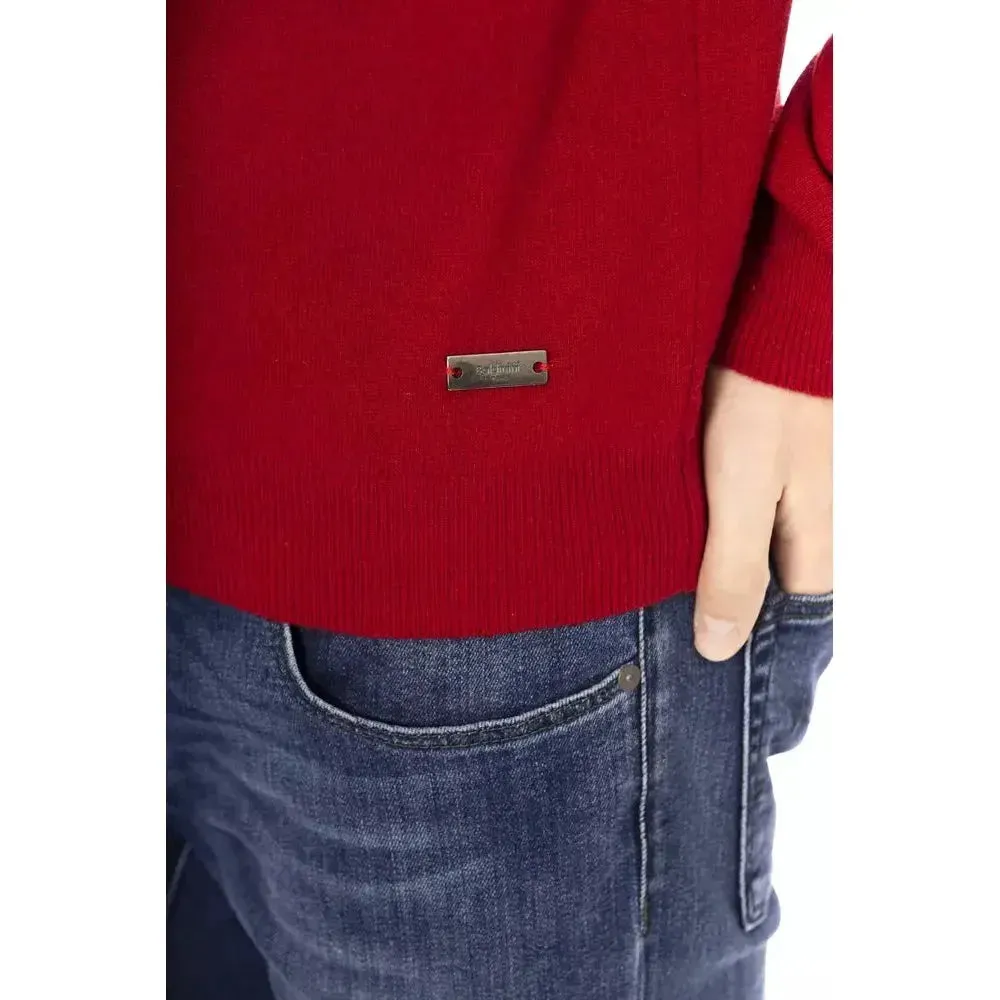 Baldinini Trend Red Wool Men Sweater