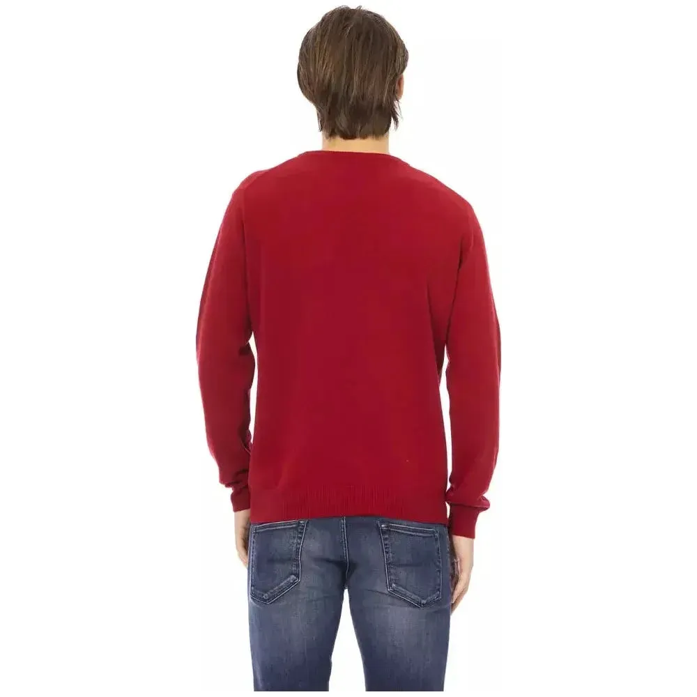 Baldinini Trend Red Wool Men Sweater