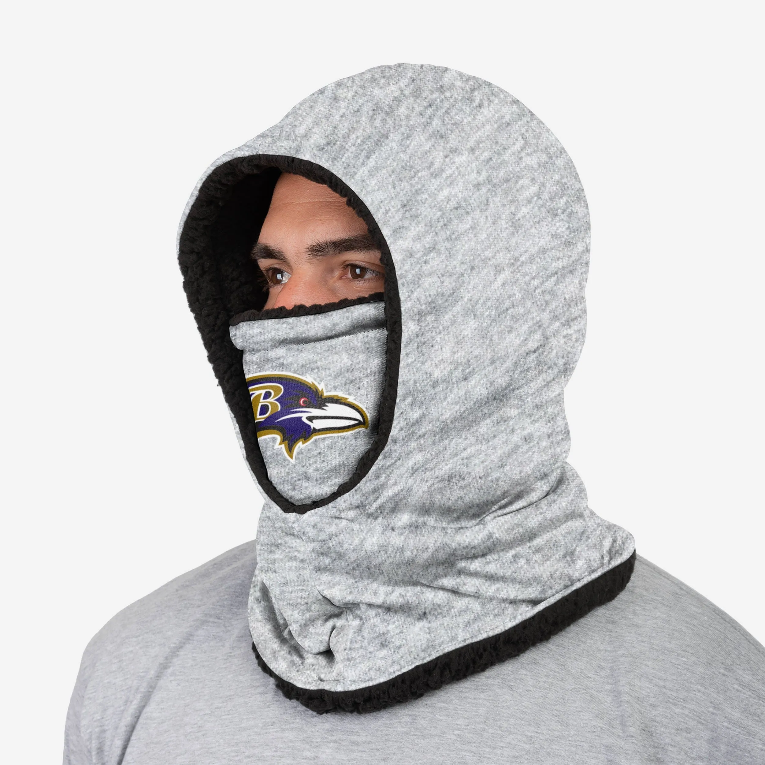 Baltimore Ravens Heather Grey Big Logo Hooded Gaiter