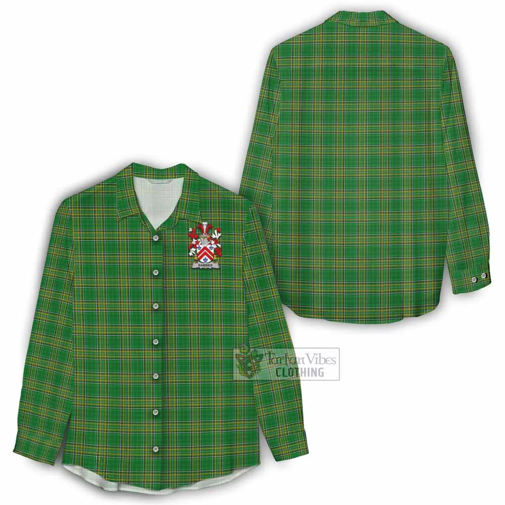 Bamber Irish Clan Tartan Women's Casual Shirt with Coat of Arms