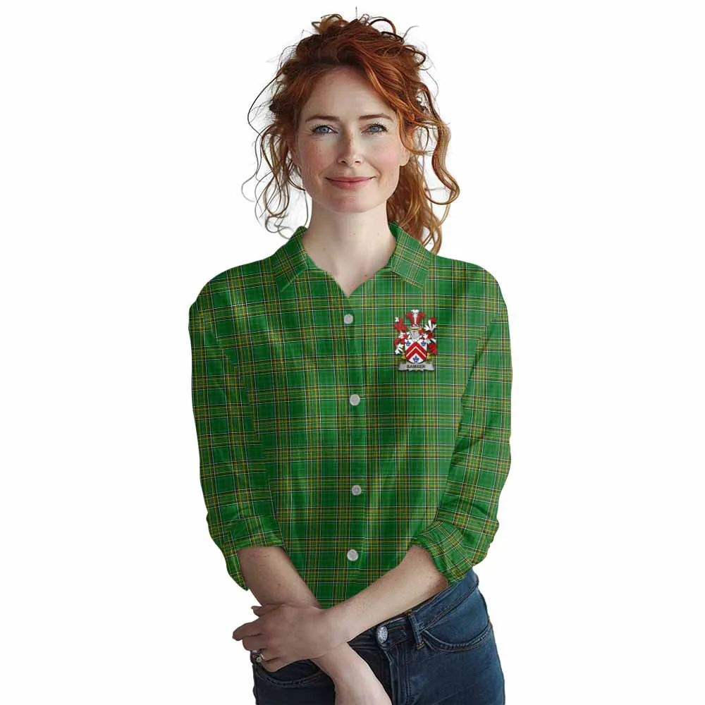 Bamber Irish Clan Tartan Women's Casual Shirt with Coat of Arms