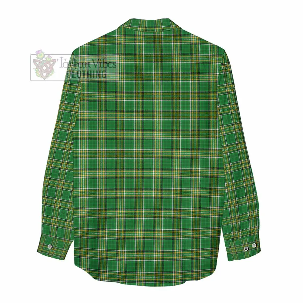 Barrington Irish Clan Tartan Women's Casual Shirt with Coat of Arms