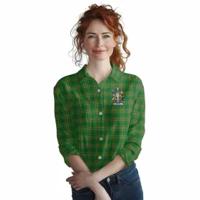 Bennis Irish Clan Tartan Women's Casual Shirt with Coat of Arms