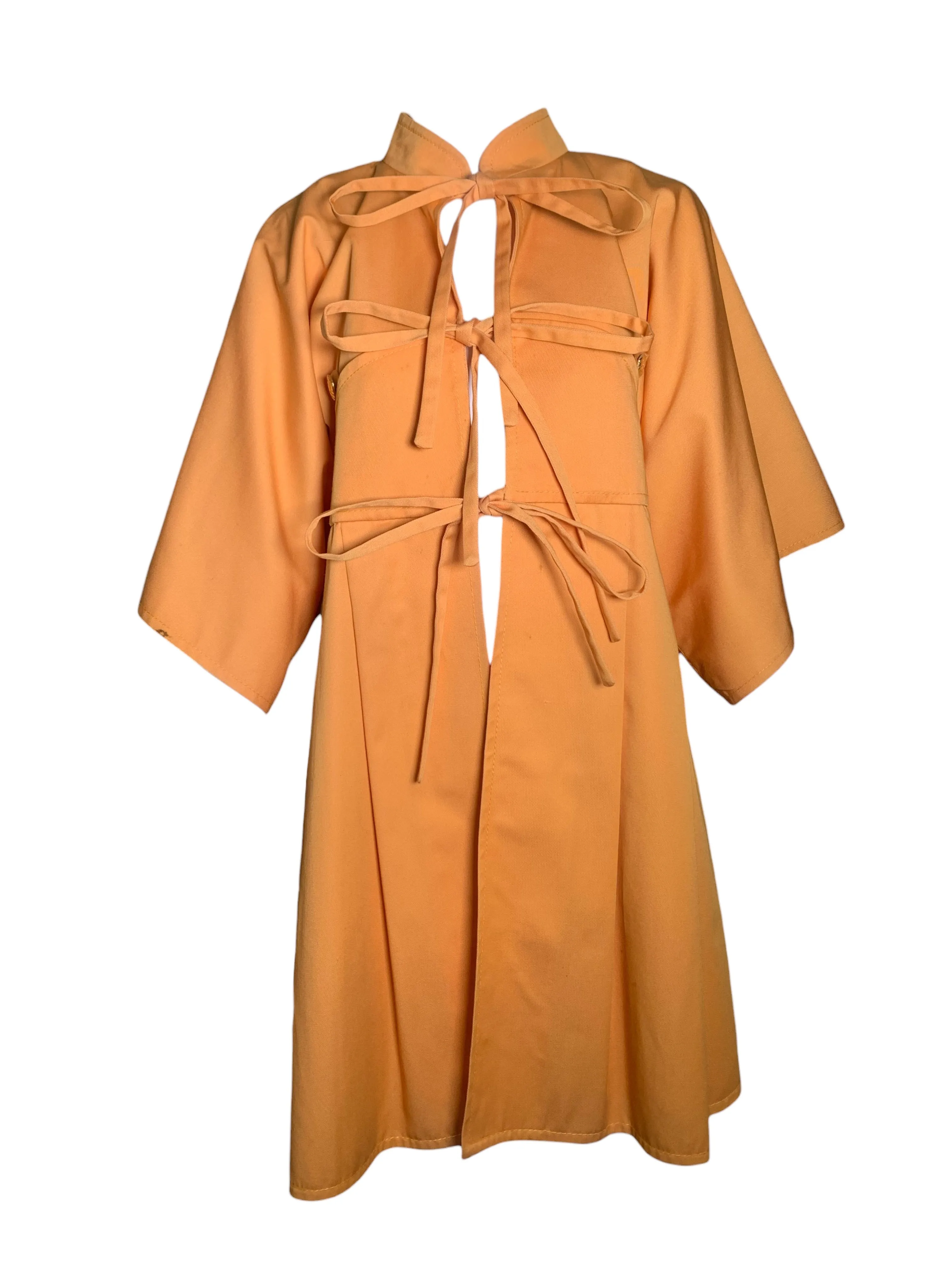 Bill Gibb Orange Pleated Tie Front Jacket