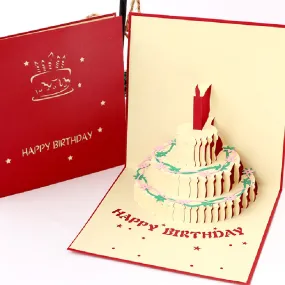 Birthday Card Color Cake Pop-up Card