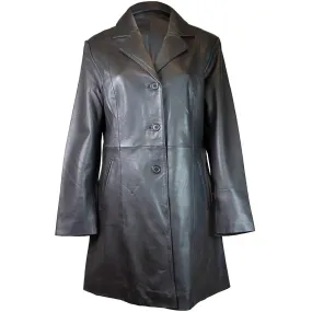 BOL Women's Leather Long Car Coat