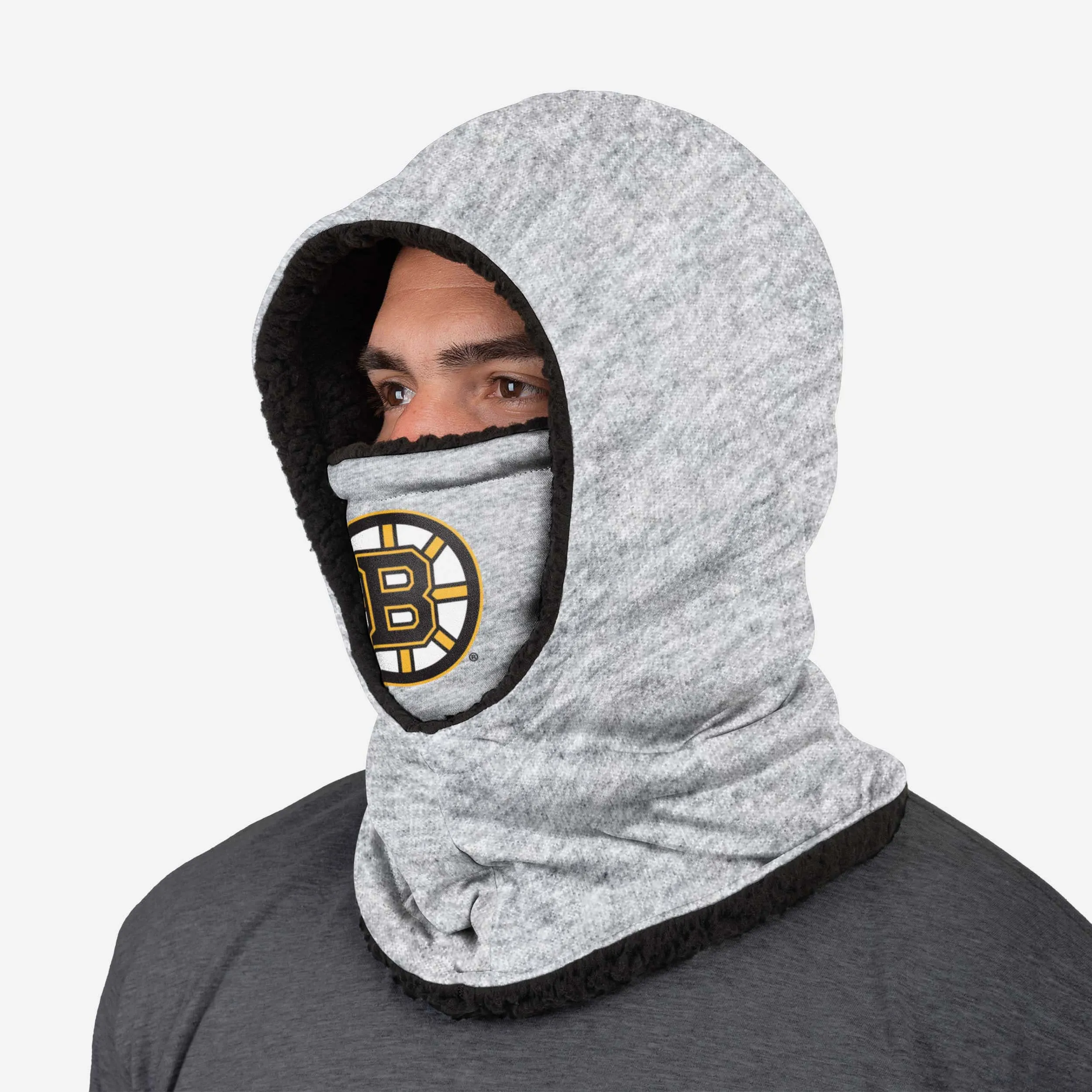 Boston Bruins Heather Grey Big Logo Hooded Gaiter