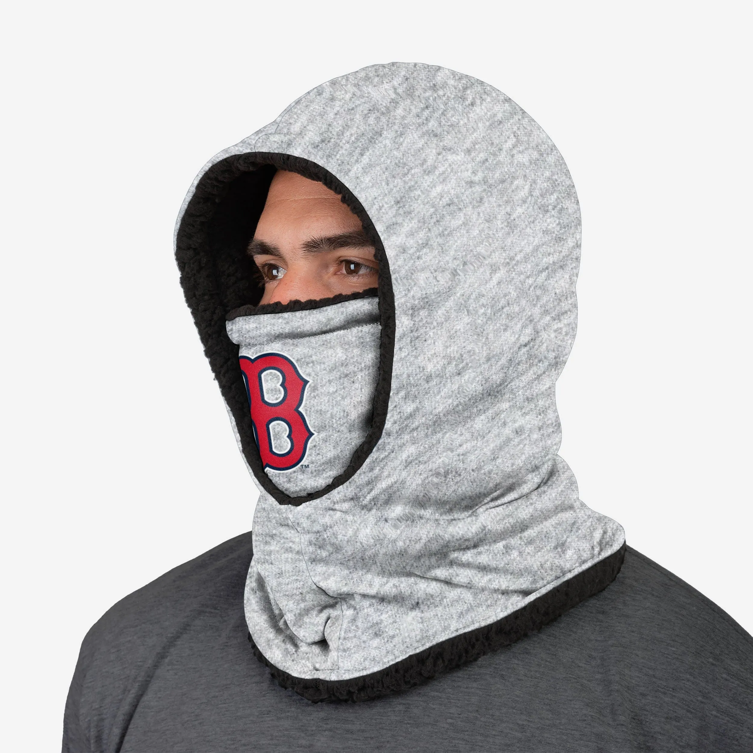 Boston Red Sox Heather Grey Big Logo Hooded Gaiter