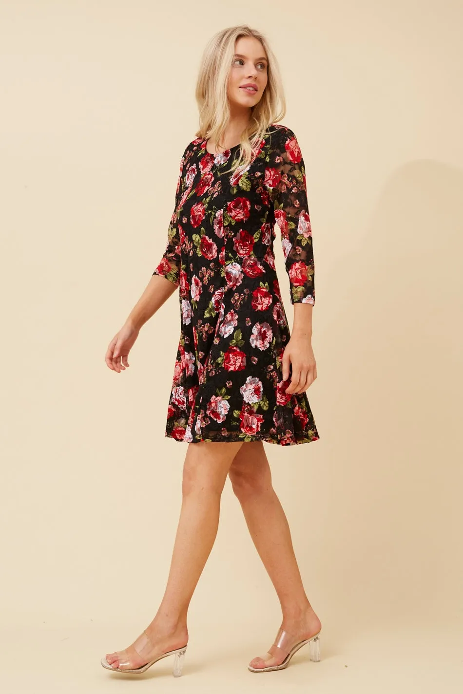 CAMILA FLORAL LACE SHORT DRESS