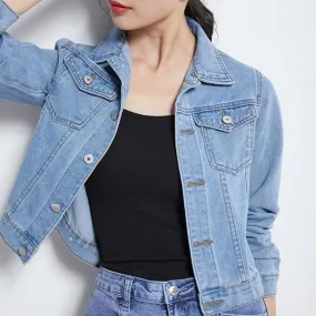 Candy Color Short Denim Jacket