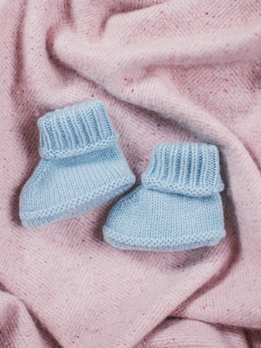 Cashmere Baby Bootees in Blue