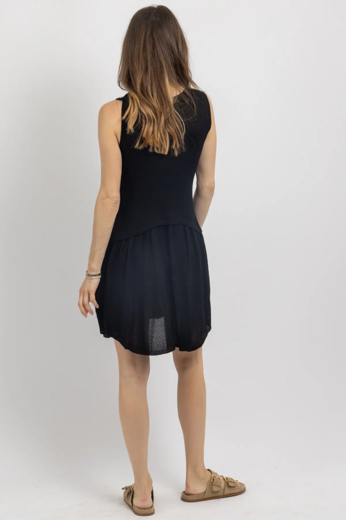 CASS BLACK KNIT MINI DRESS