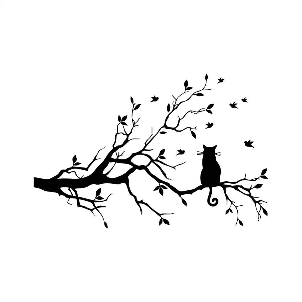 Cat-On-A-Tree Decal