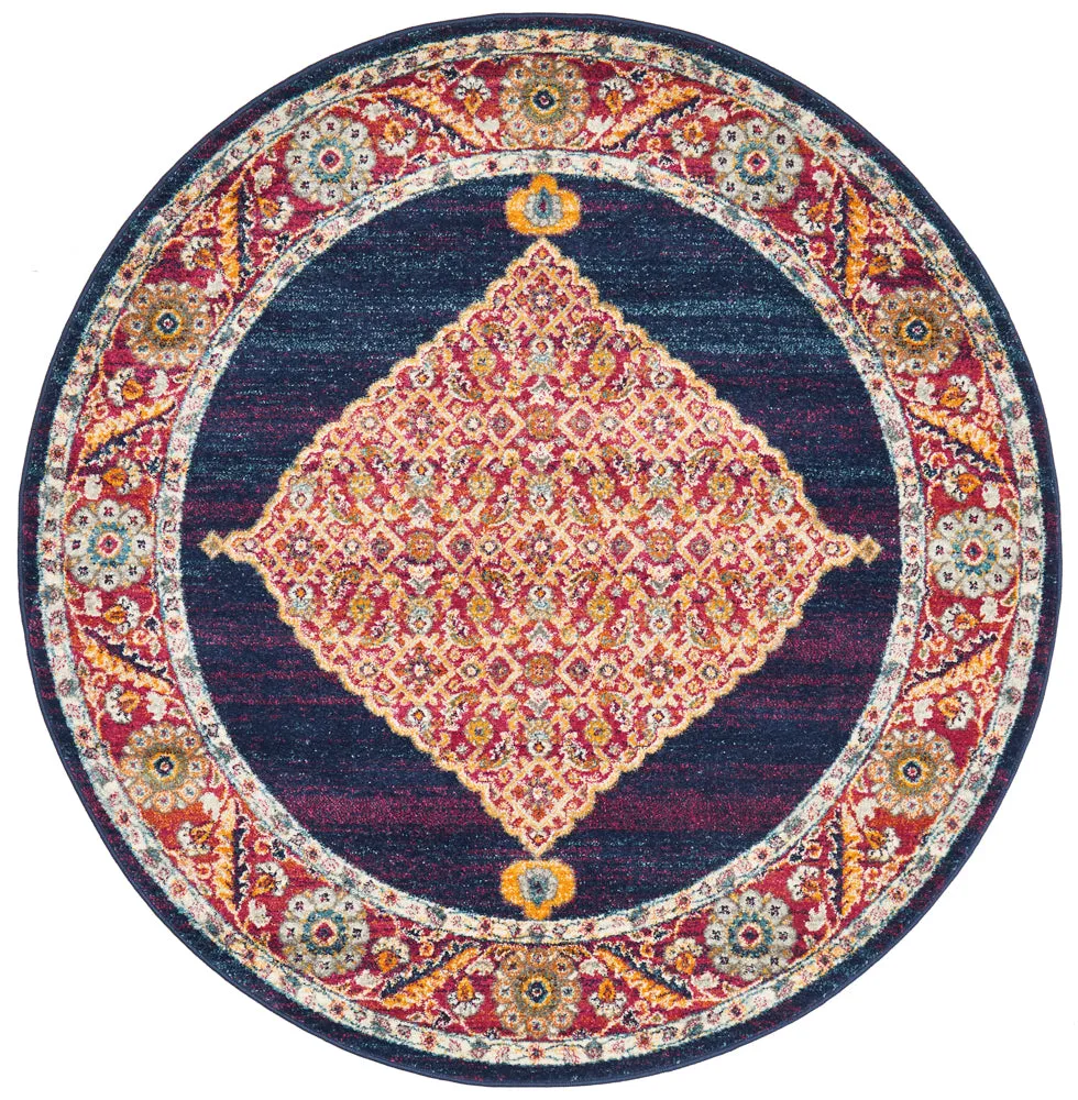 Century 966 Royal Blue Round Rug