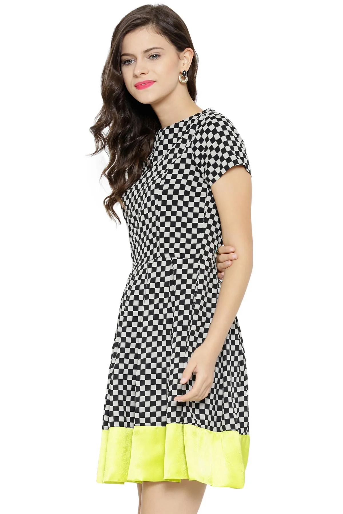 Chess Print Skater Dress