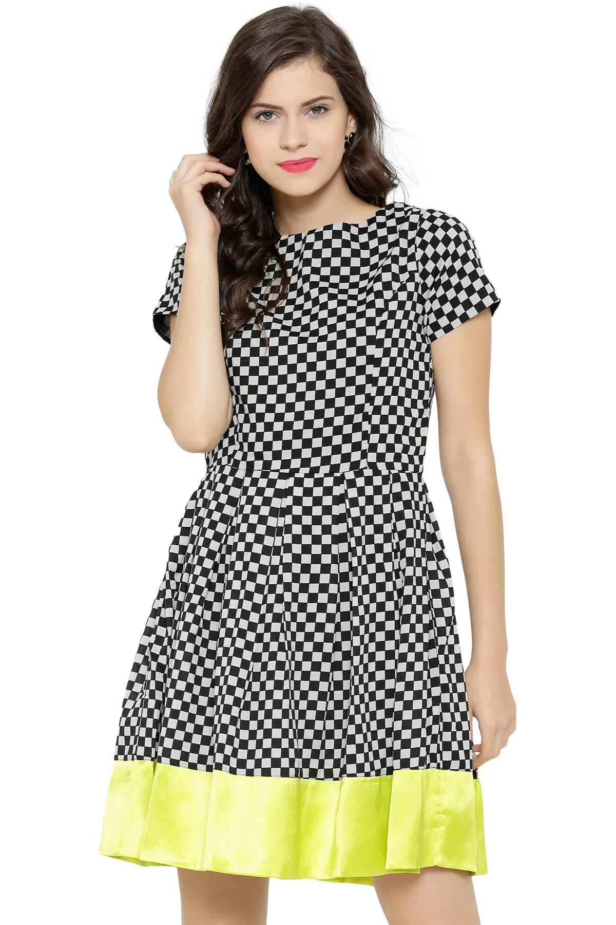 Chess Print Skater Dress