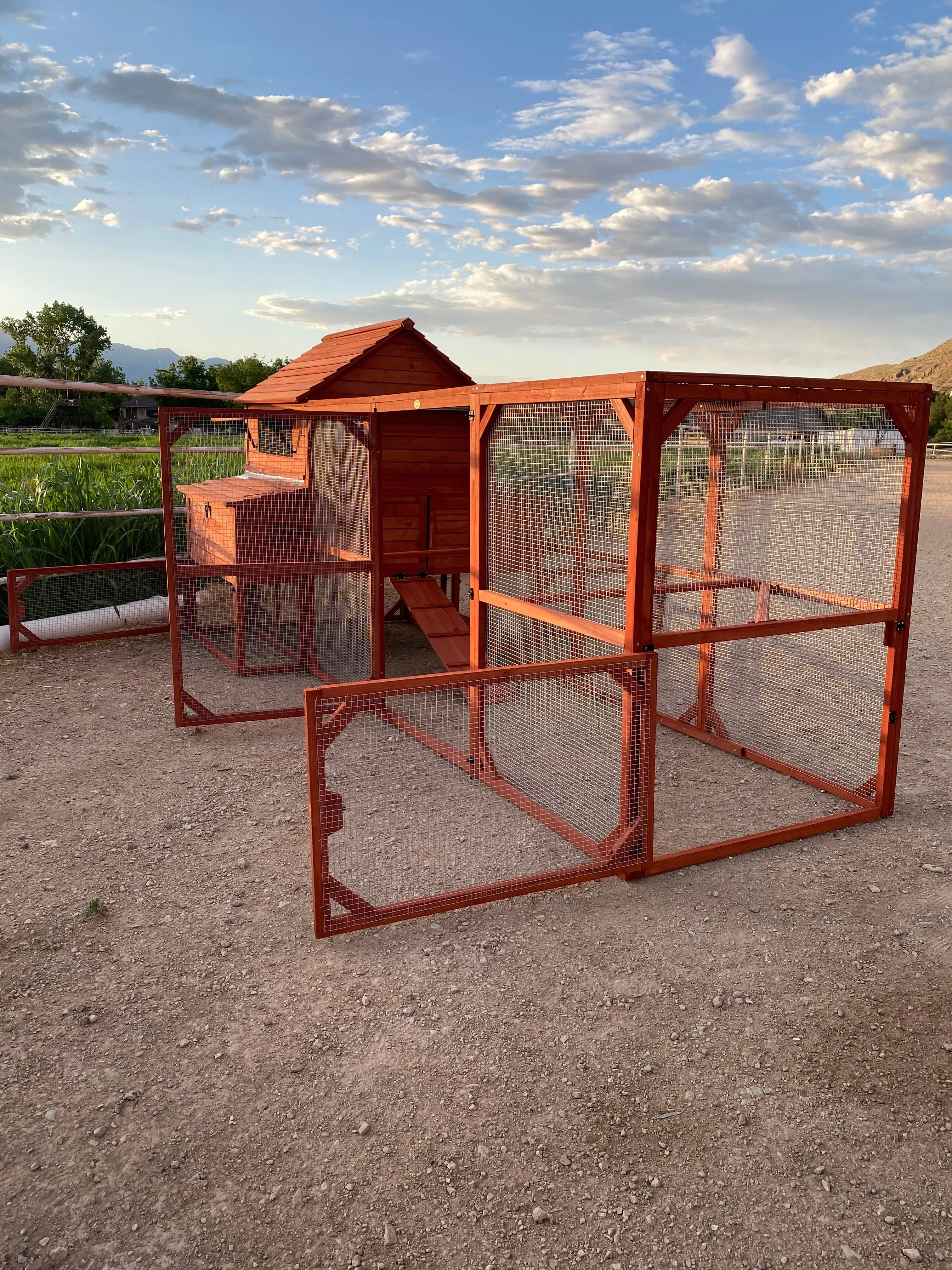 Chicken Coop for 10  Chickens – Rhode Island Homestead XL Coop with Run Extension