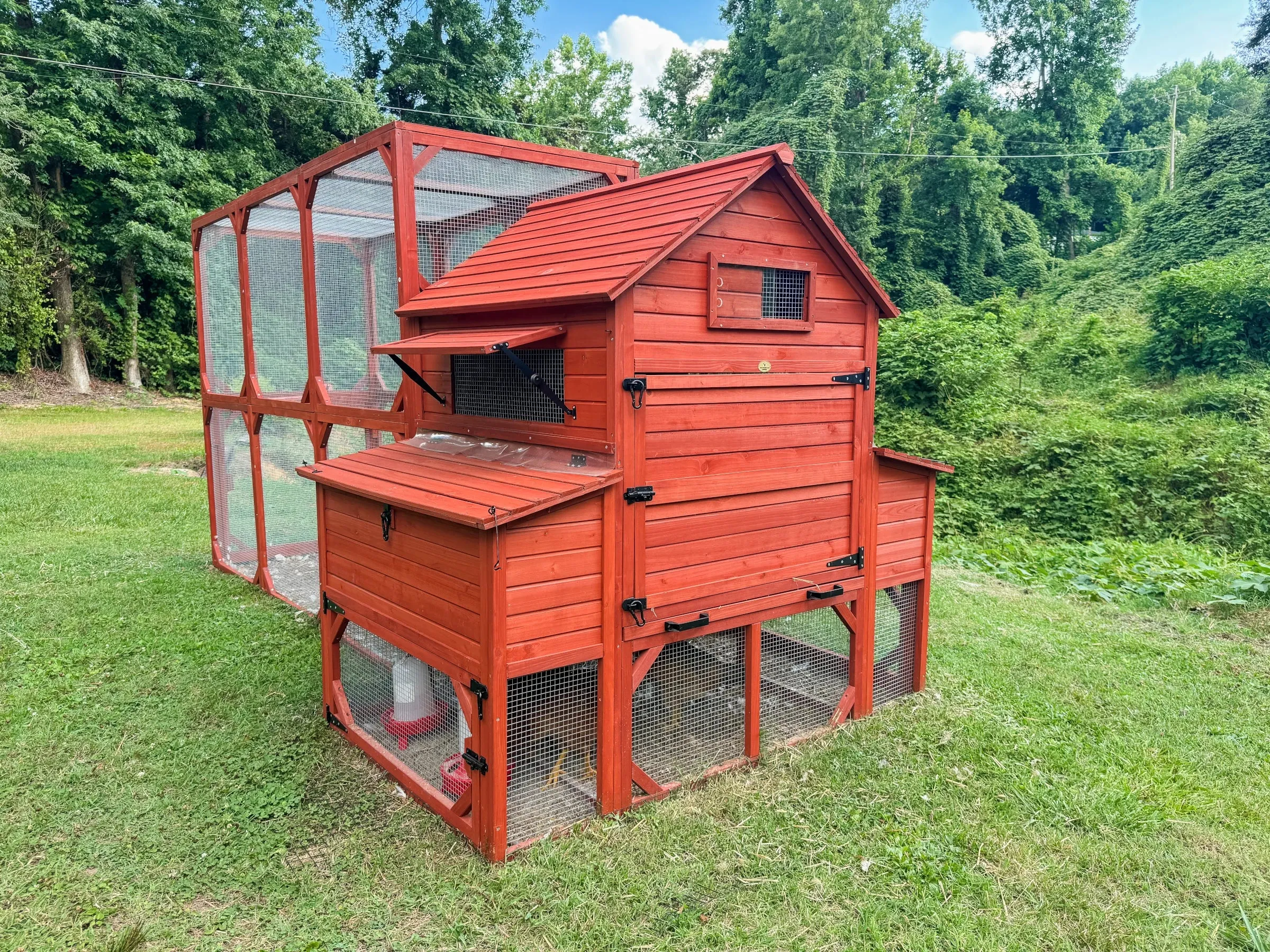 Chicken Coop for 10  Chickens – Rhode Island Homestead XL Coop with Run Extension