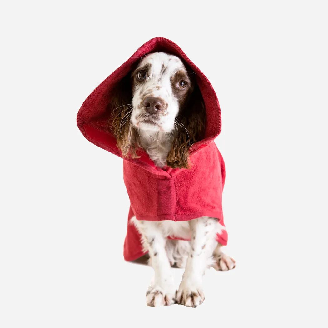 Classic Dog Drying Coat - Brick Red