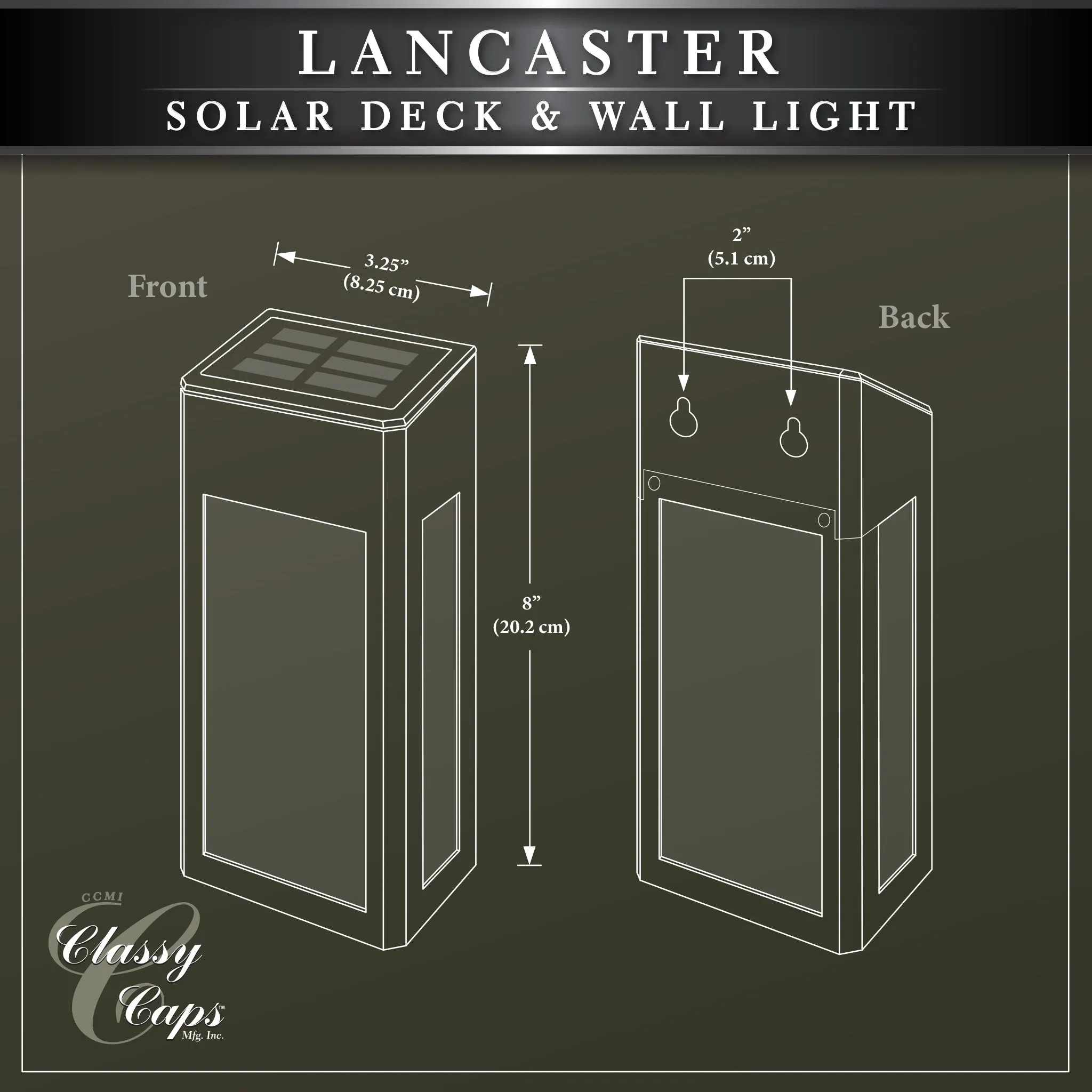 Classy Caps Black Aluminum Lancaster Deck & Wall Light - 2 Pk SWL888