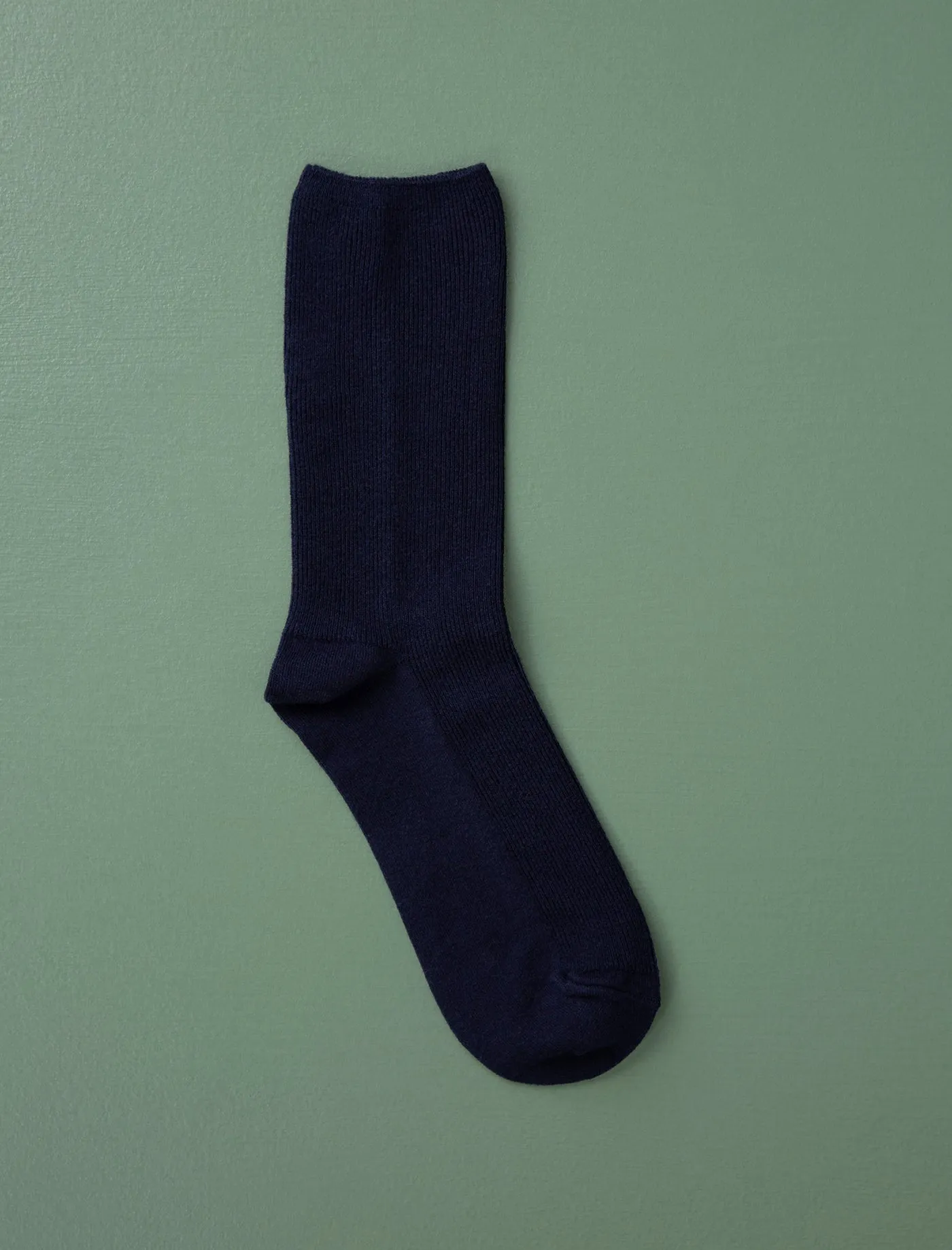 Cotton Fine Ribbed Socks // Navy Blue