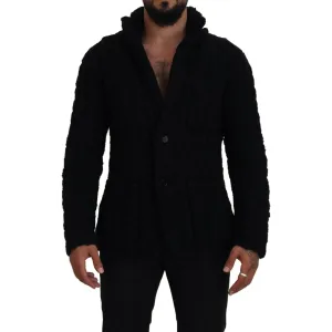 Dolce & Gabbana Elegant Black Wool-Cashmere Blend Cardigan