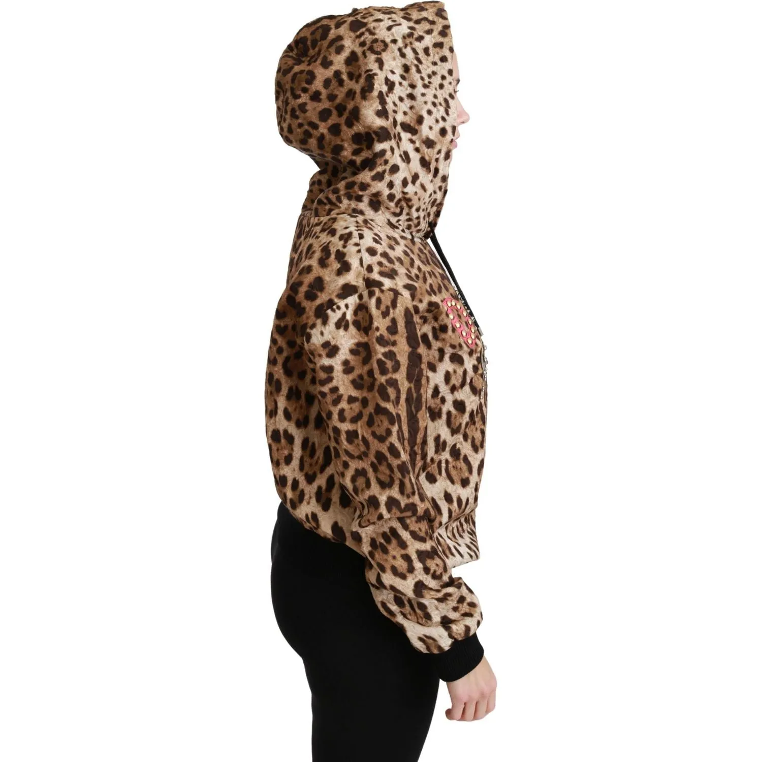 Dolce & Gabbana Elegant Leopard Print Hooded Sweater