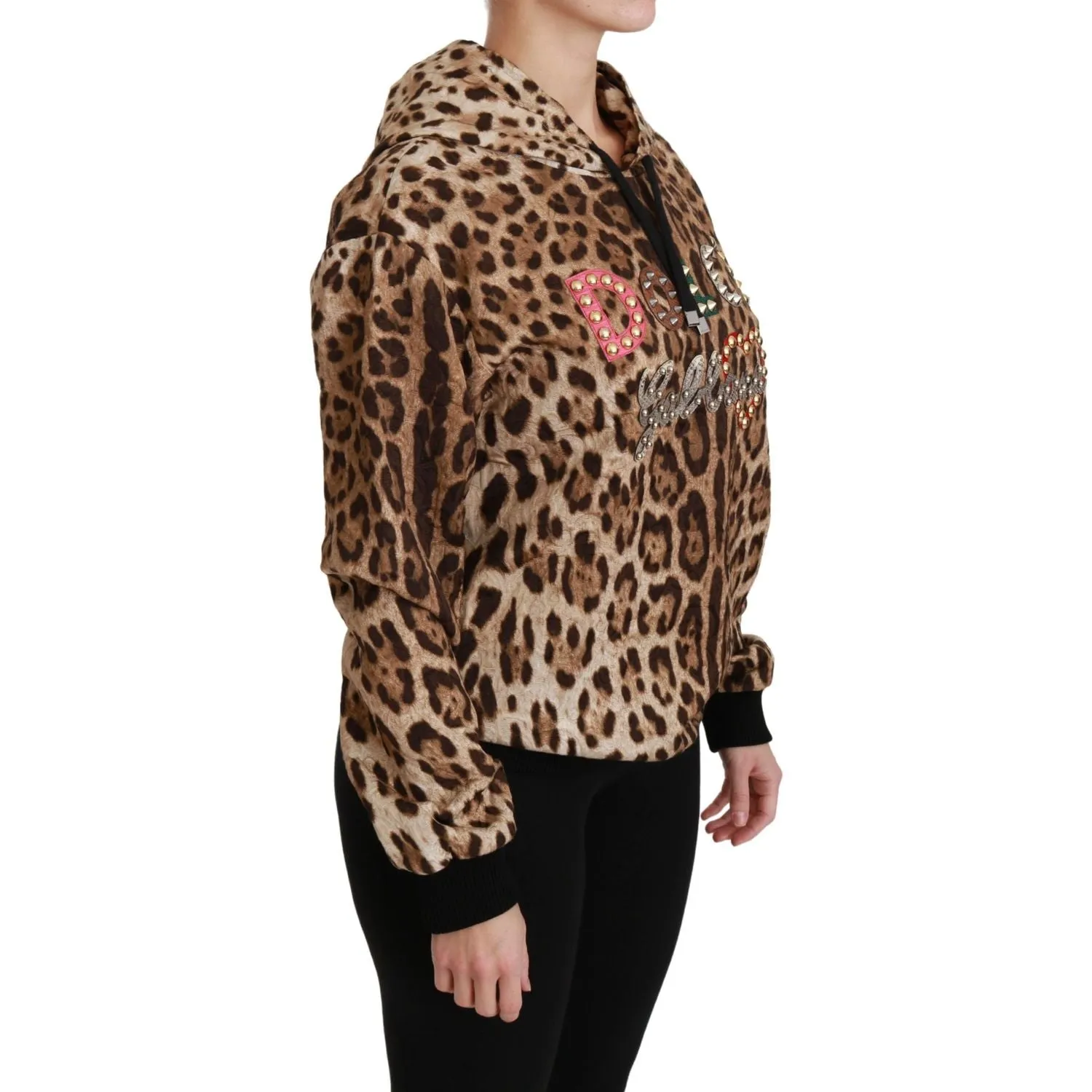 Dolce & Gabbana Elegant Leopard Print Hooded Sweater