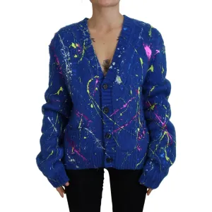 Dolce & Gabbana Elegant Multicolor Splash Mohair Cardigan