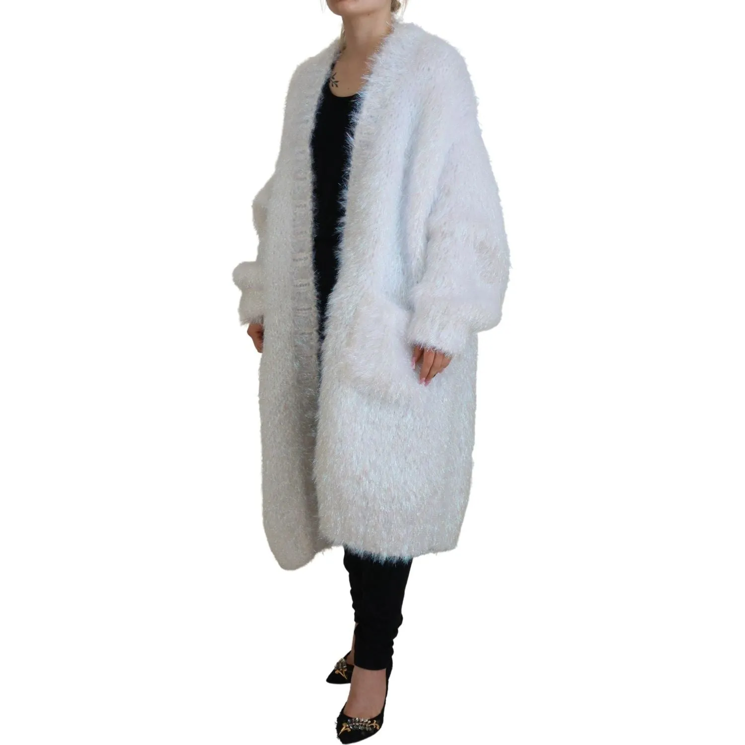 Dolce & Gabbana Elegant White Long Sleeve Cardigan Jacket