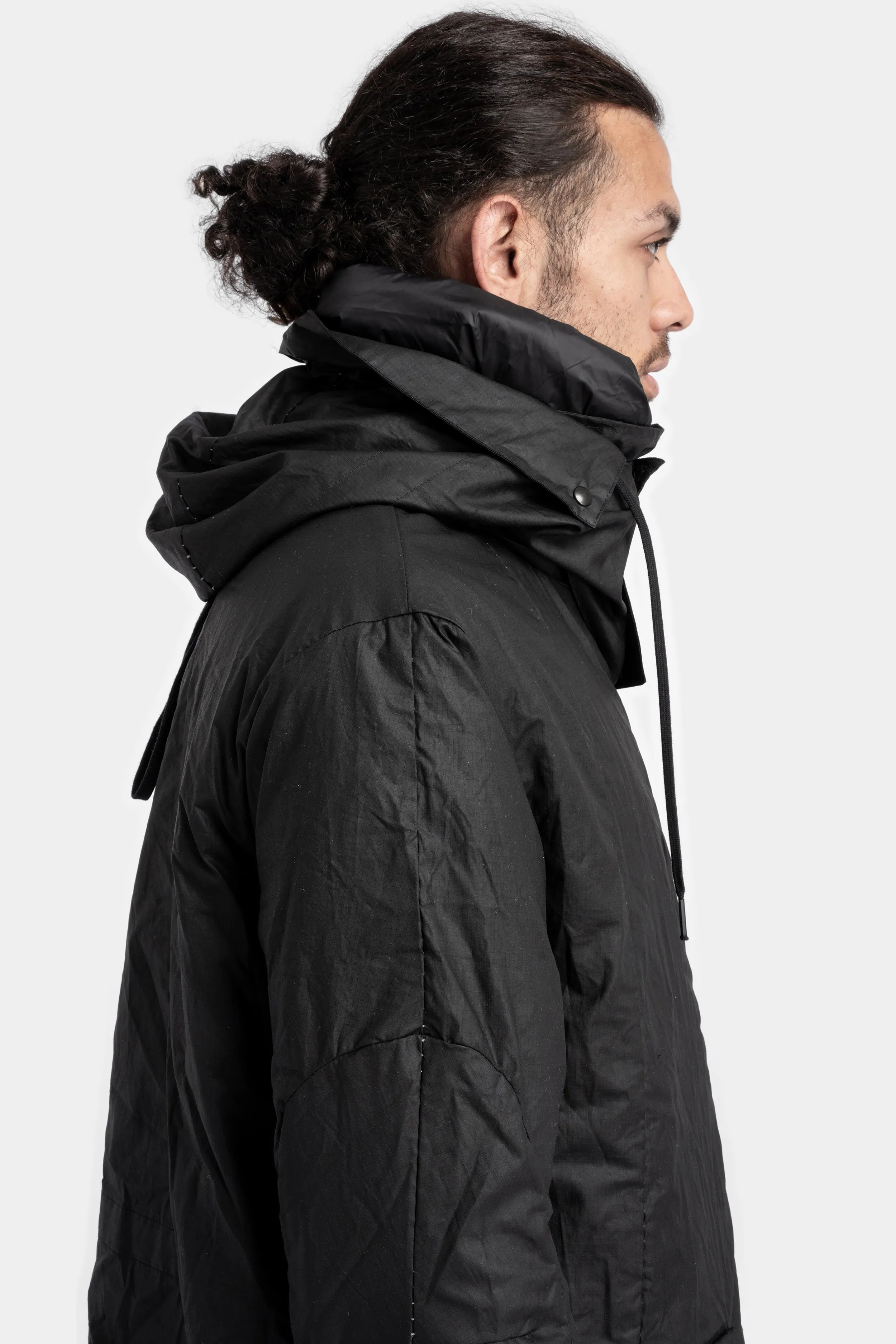 Down padded waxed cotton ripstop two layer Parkas