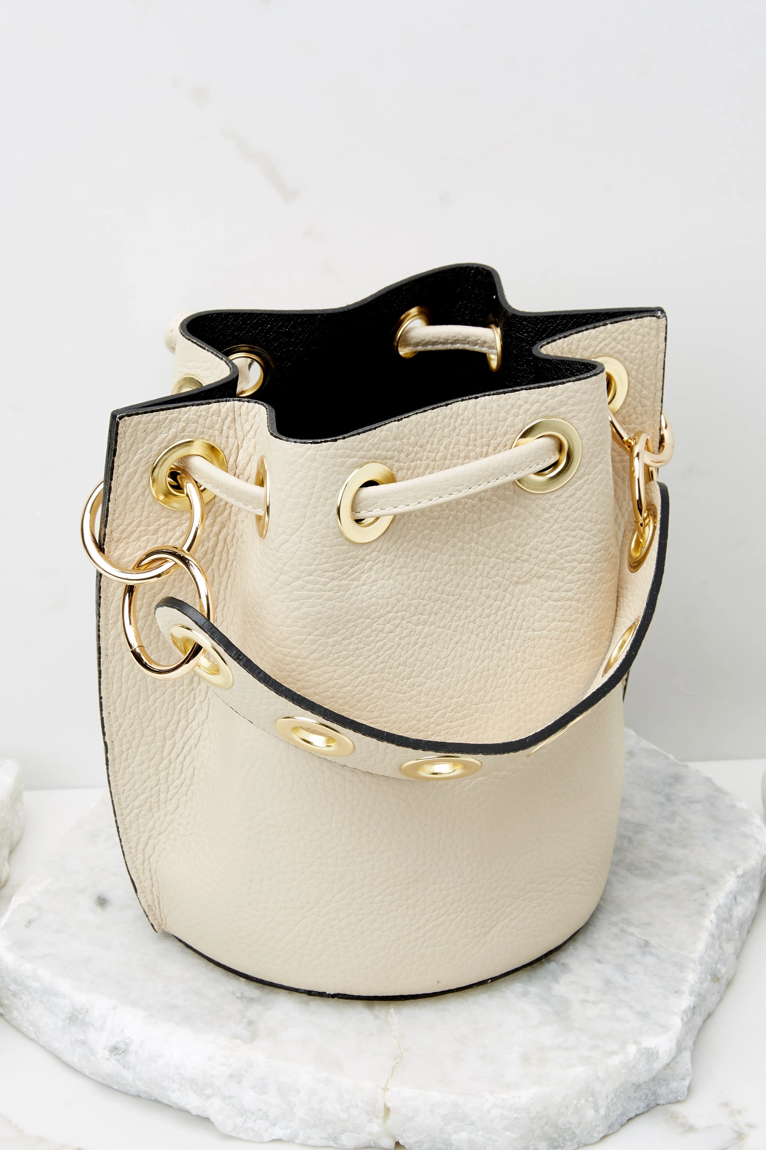 Drawn To You Cream Leather Bag