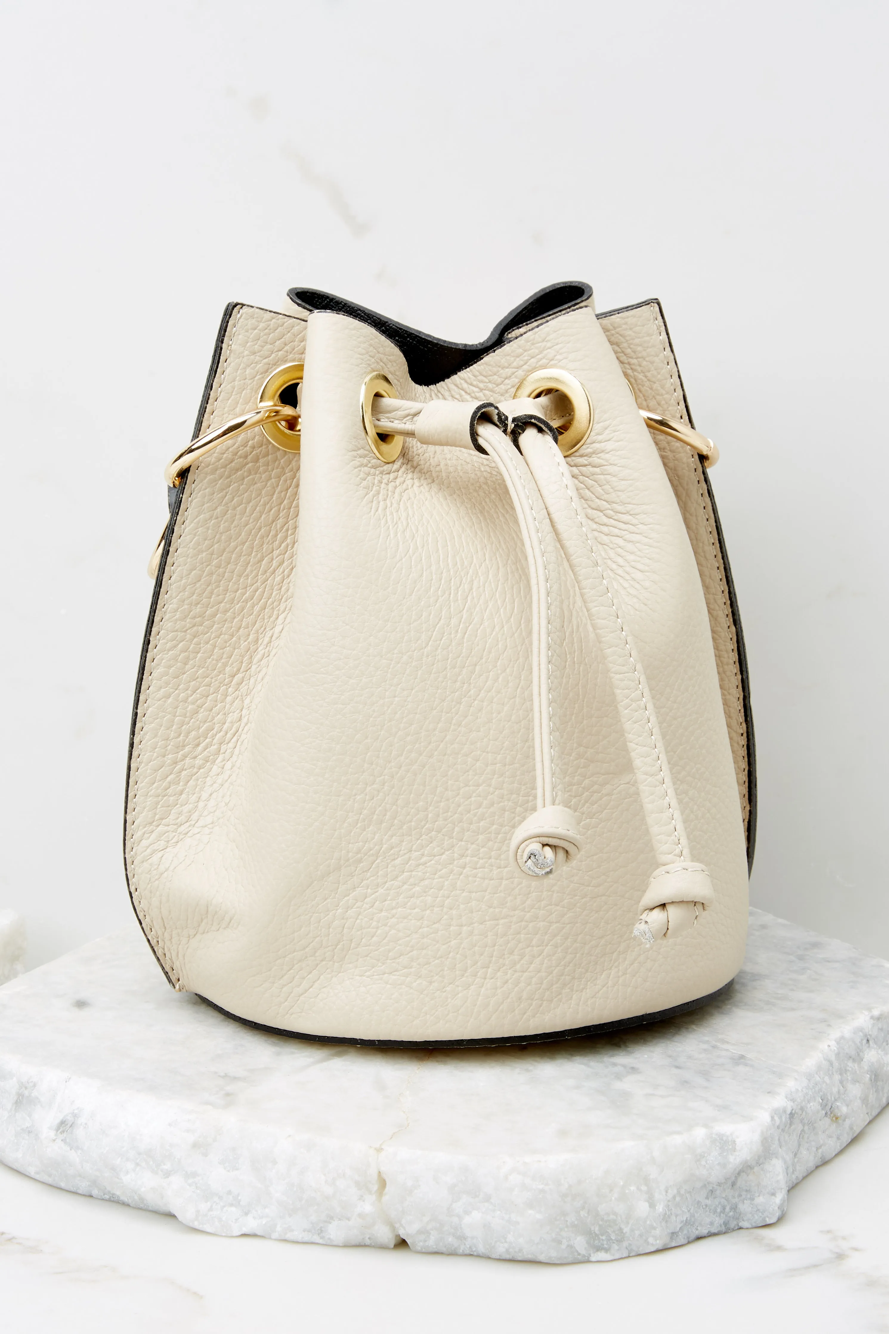 Drawn To You Cream Leather Bag