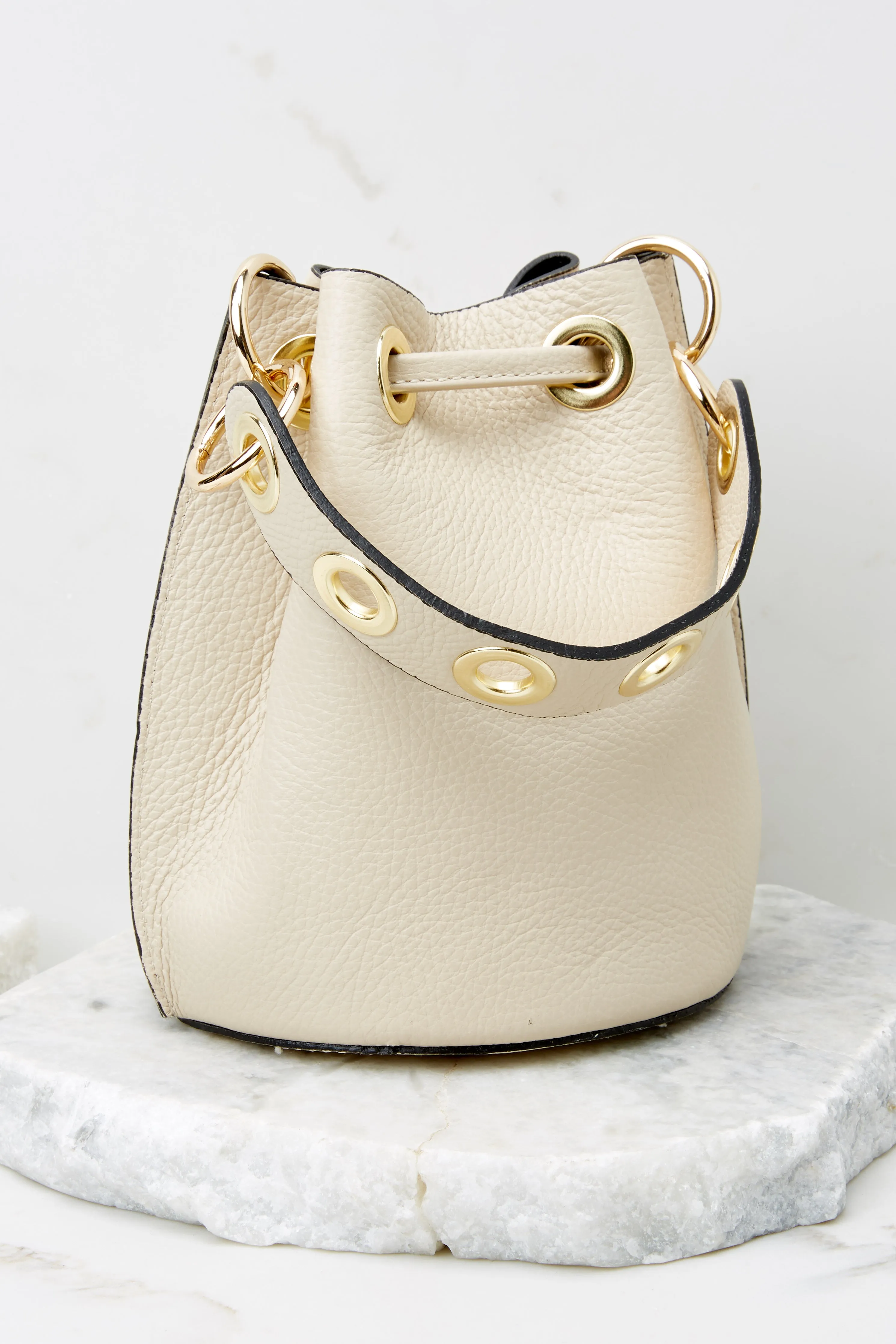 Drawn To You Cream Leather Bag