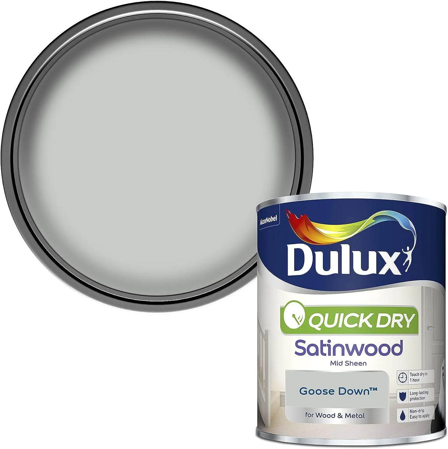 Dulux Quick Dry 750ml Satinwood Paint - Goose Down