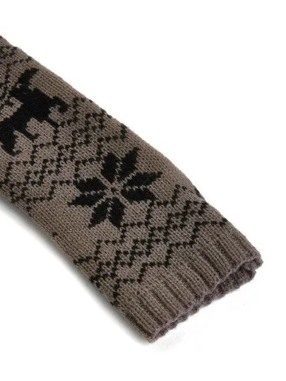 Fingerless snowflake arm warmer gloves