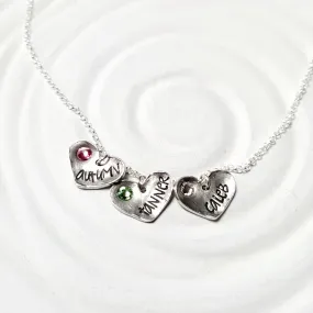 Fixed Heart Necklace | Birthstone Name Necklace